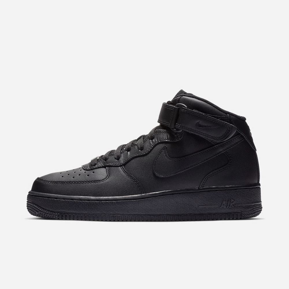 Basket Montante Nike Air Force 1 Mid '07 Noir 4615-798 Black/Black/Black Homme | JBT-36508565